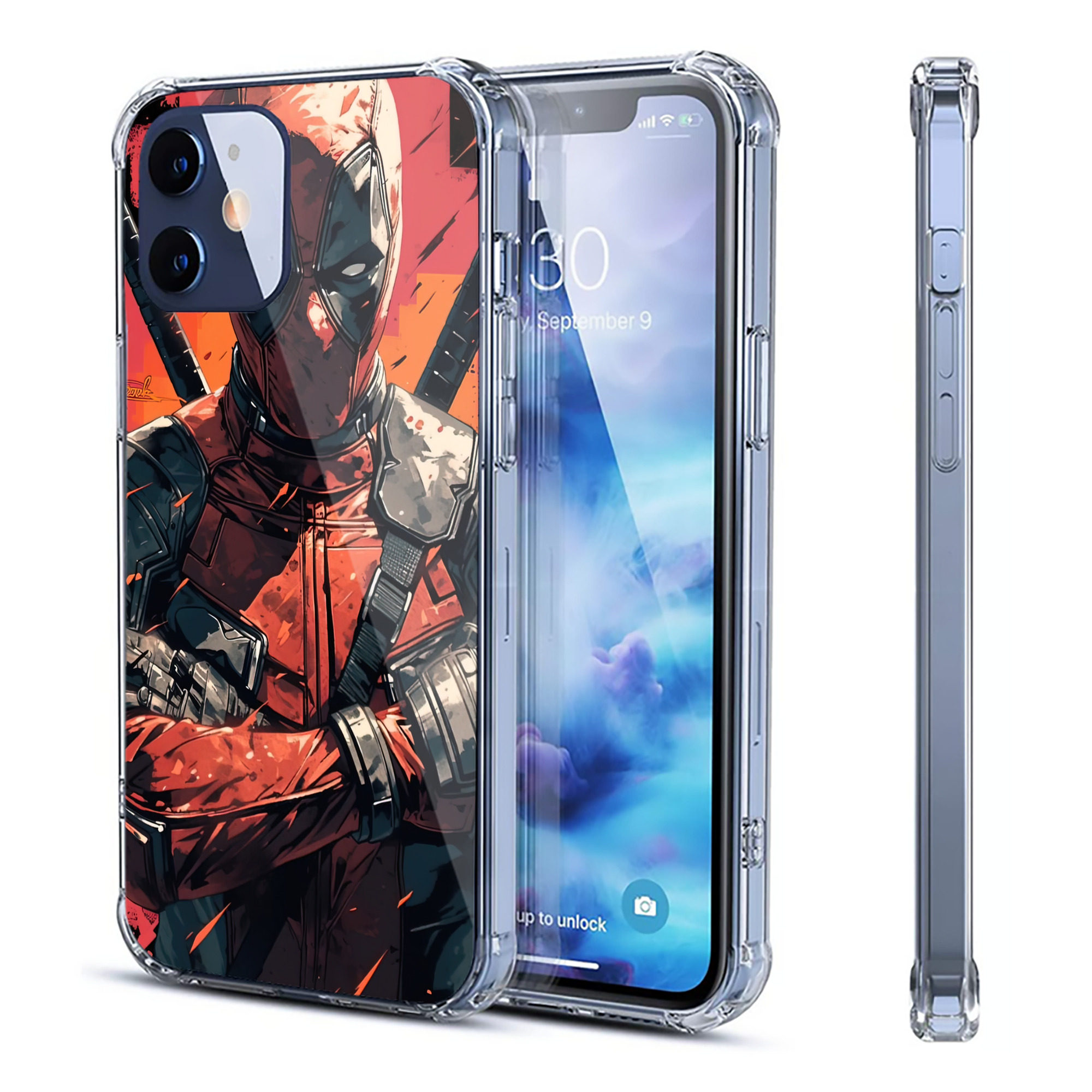 （画像用） Deadpool デッドプール 【iPhone 12シリーズ対応】透明スマホケース（クリアソフトケース）
